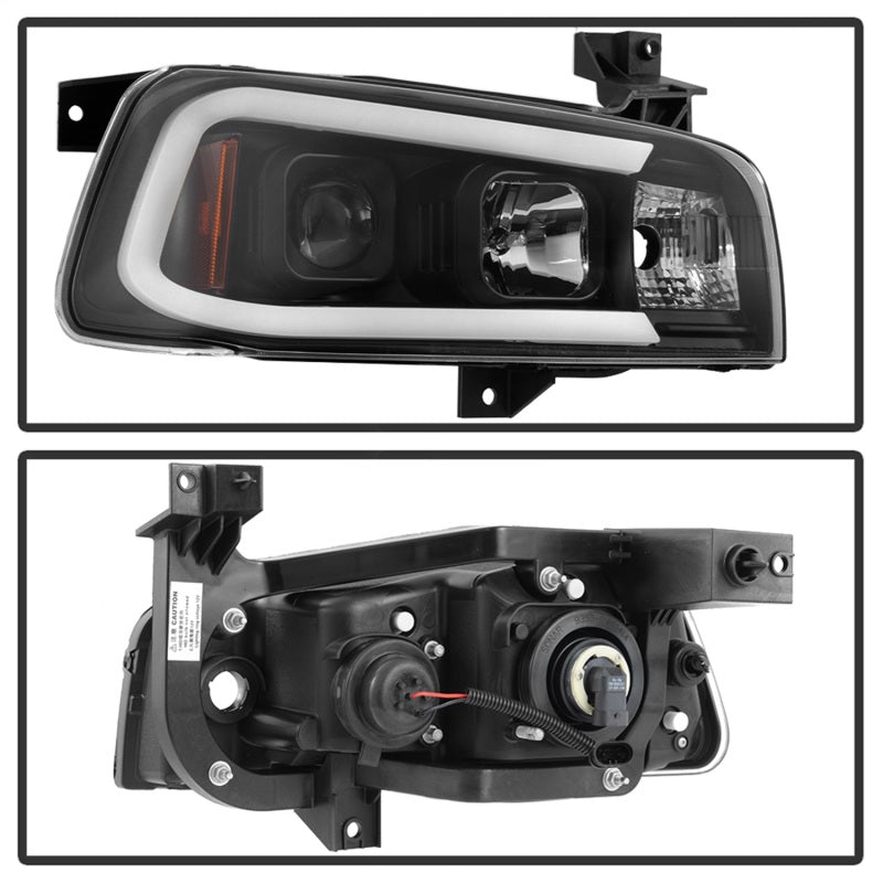 green flum vape Spyder Dodge Charger 06-10 Projector Headlights - LED Light Bar