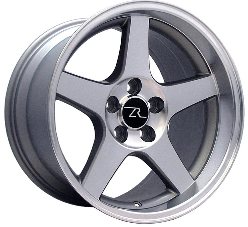 Deep dish Silver Cobra Wheel for 1994 - 2004 Ford Mustangs in 17x10.5 inch