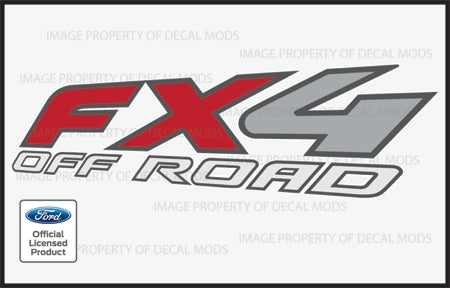 FX4 Off Road Red/Grey Vinyl Decal (sold in pairs)