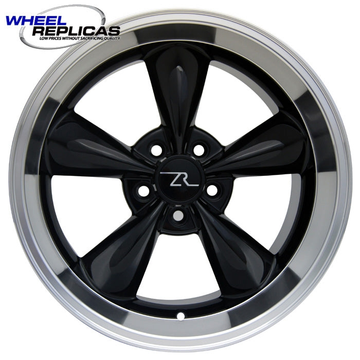 18x10 Deep Dish Black Bullitt Wheel (94-04) full side view