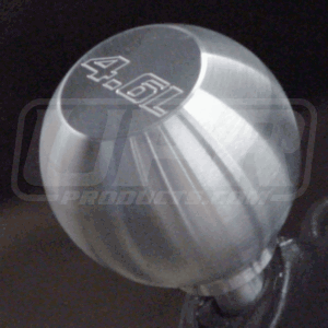 UPR Mustang Large Satin Billet Flat Top Shift Knob w/4.6L Logo (79-04) 1008-2-24