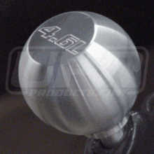 Load image into Gallery viewer, UPR Mustang Large Satin Billet Flat Top Shift Knob w/4.6L Logo (79-04) 1008-2-24
