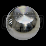 UPR Large Satin Billet Flat Top Shift Knob w-V6 Logo (79-04)