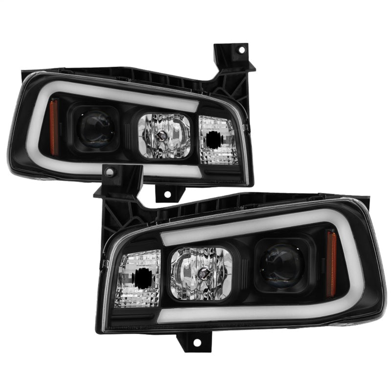 Spyder Dodge Charger 06-10 Projector Headlights - LED Light Bar