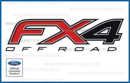 FX4 Off Road Black/Red Vinyl Decal (sold in pairs) 12-13
