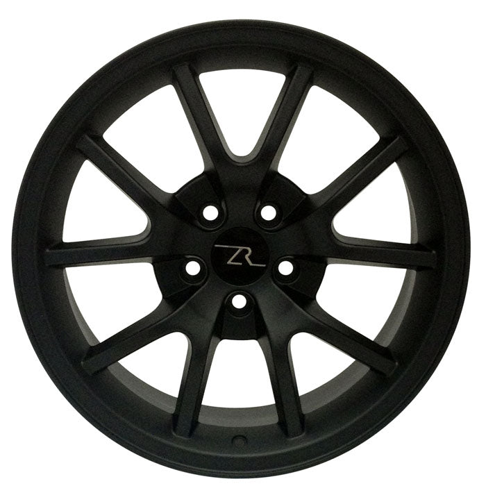 18x9 Full Matte Black FR500 Wheel (94-04) full side view