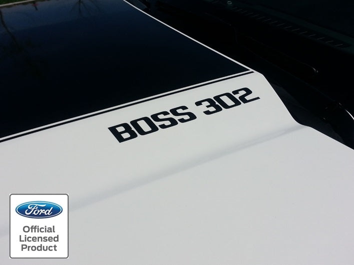Mustang Vinyl Boss 302 Decals - Pair (Fits all Models)