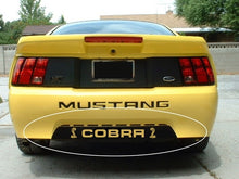 Load image into Gallery viewer, Vinyl Mustang Lower Bumper Insert Decal w/Cobra Text &amp; Logo Cut Out (99-04)