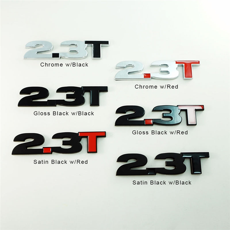 3668-103 UPR 2.3T Plastic Ecoboost Emblems - Satin Black w/Red 2015 Mustang