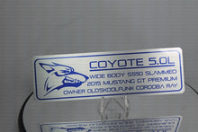 Load image into Gallery viewer, Ford Mustang Brushed Plenum Plaque - 5.0L Coyote (2015-18)
