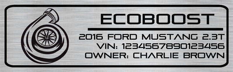 Ford Mustang Aluminum Dash Plaque - Ecoboost 2.3T (2015-18)