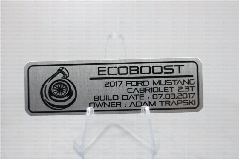 Ford Mustang Aluminum Dash Plaque - Ecoboost 2.3T (2015-18)