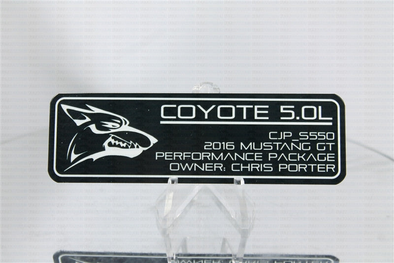 Ford Mustang Aluminum Dash Plaque - Coyote 5.0L (2011-17)