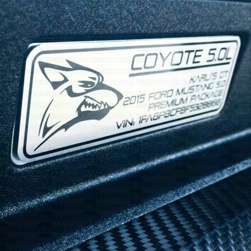 Ford Mustang Aluminum Dash Plaque - Coyote 5.0L (2011-17)
