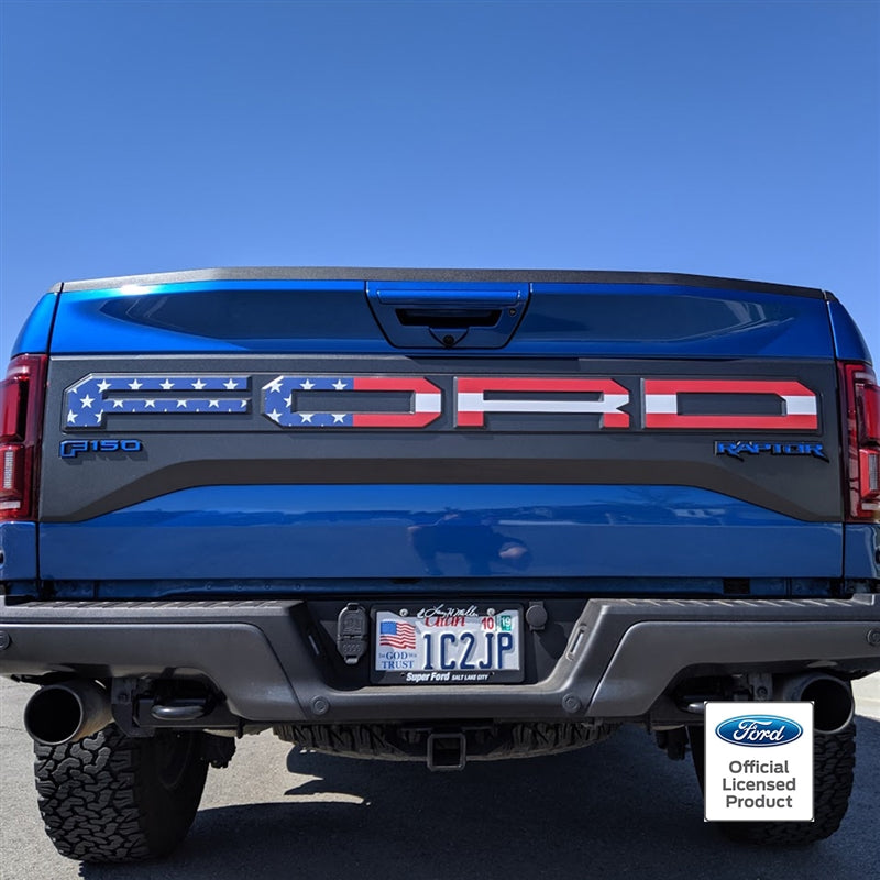 thumbnail image 2 of Rocky Mountain Graphics American Flag Tailgate Letters For 2018 Ford Raptor – Vinyl Decals 2 of 6