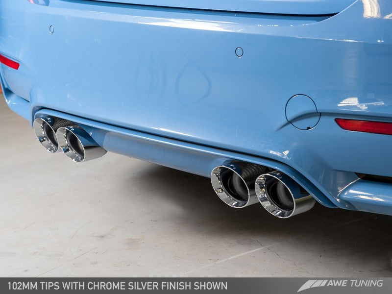 AWE Tuning BMW F8X M3/M4 Track Edition Catback Exhaust - Chrome Silver Tips