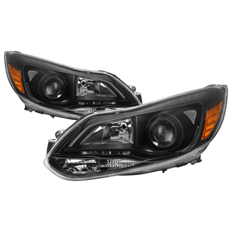 xTune 12-14 Ford Focus Projector Halogen Headlights - Black (PRO-JH-FFO12-AM-BK)