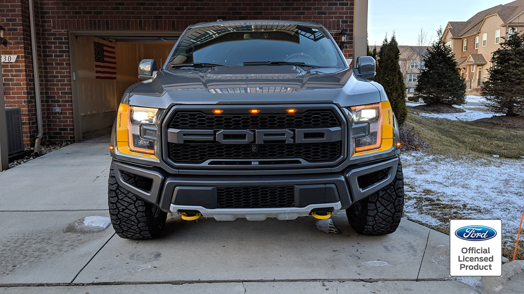 2017-2020 Ford Raptor Headlight Accents W/Ford Performance & Raptor Logo