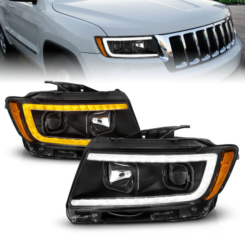 For 2008 2009 2010 Jeep Grand Cherokee Black Projector Headlights