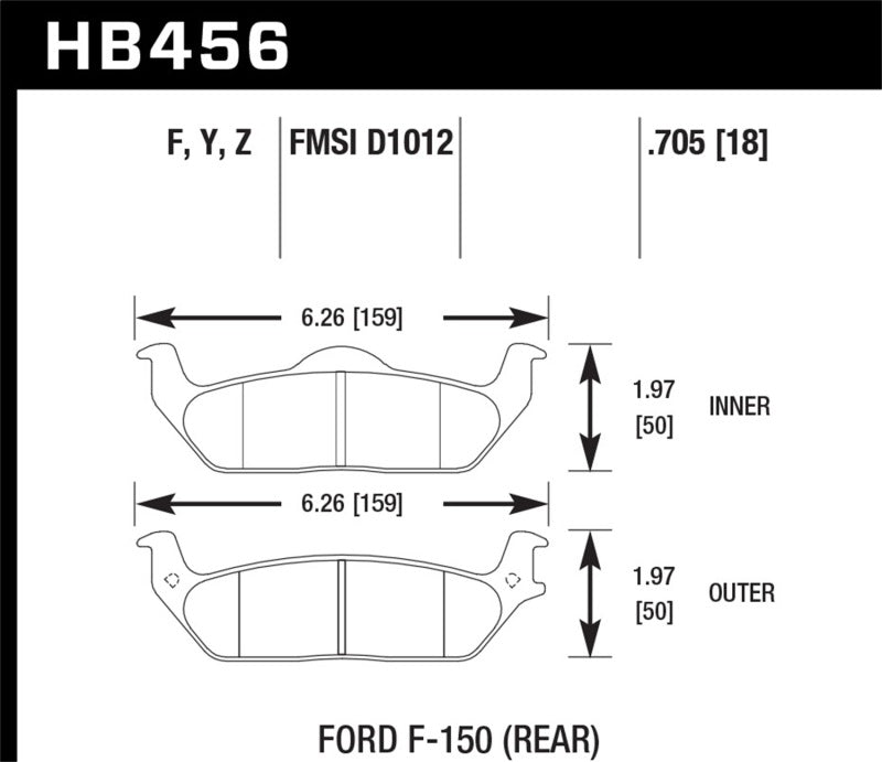 Hawk 04-11 Ford F-150 /  06-08 Lincoln Mark LT Rear LTS Street Brake Pads