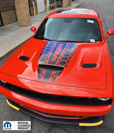 Dodge Challenger Hood Stripe Vinyl Decal Honey Center HEMI  –  2019-2023