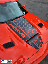 Load image into Gallery viewer, Dodge Challenger Hood Stripe Vinyl Decal Honey Side HEMI  –  2019-2023