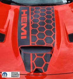 Dodge Challenger Hood Stripe Vinyl Decal Honey Side HEMI  –  2019-2023