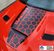 Load image into Gallery viewer, Dodge Challenger Hood Stripe Vinyl Decal Honey Side HEMI  –  2019-2023