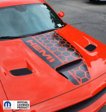 Load image into Gallery viewer, Dodge Challenger Hood Stripe Vinyl Decal Honey Side HEMI  –  2019-2023