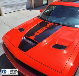 Dodge Challenger Hood Stripe Vinyl Decal Graphics Center HEMI  –  2019-2023