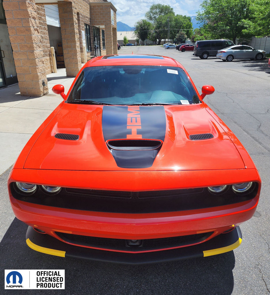 Dodge Challenger Hood Stripe Vinyl Decal Graphics Center HEMI  –  2019-2023