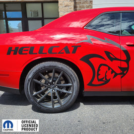 Dodge Challenger Side Hellcat With Hellcat Vinyl Sticker Decal  – PAIR 2019 - 2023
