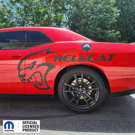 Dodge Challenger Side Hellcat With Hellcat Vinyl Sticker Decal  – PAIR 2019 - 2023
