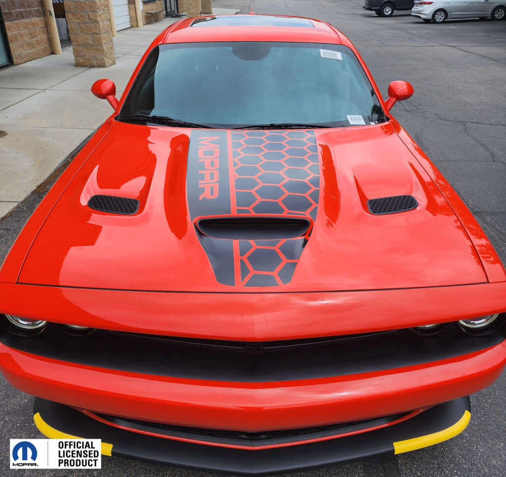 Dodge Challenger Hood Stripe Vinyl Decal Honey Side Mopar  –  2019-2023