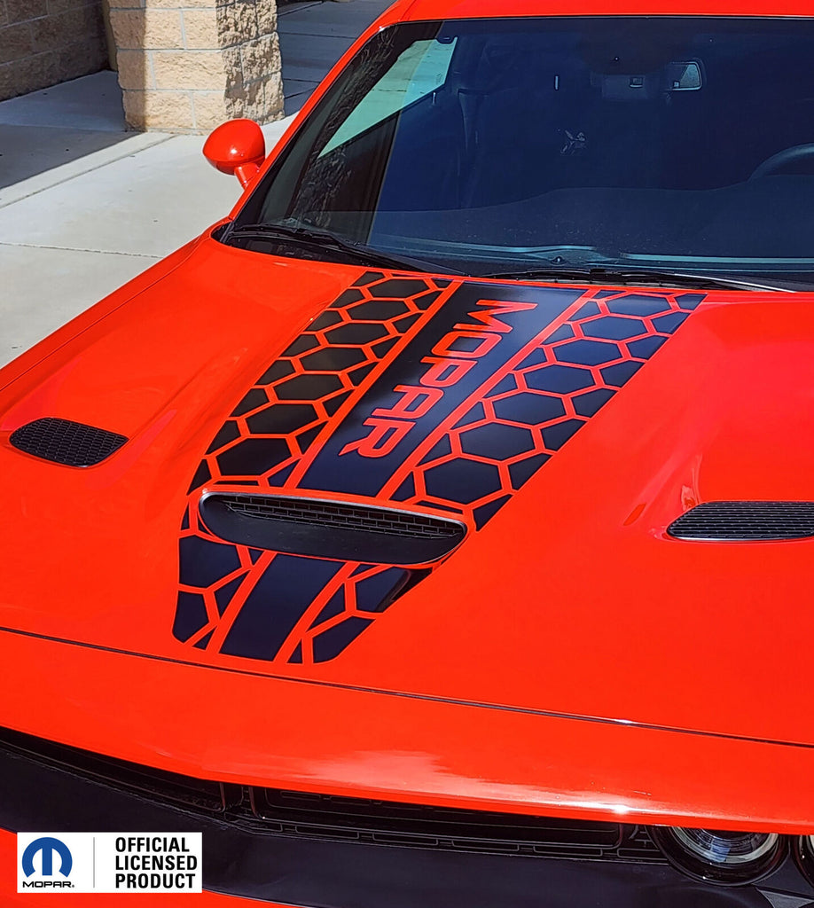 Dodge Challenger Hood Stripe Vinyl Decal Honey Center Mopar  –  2019-2023