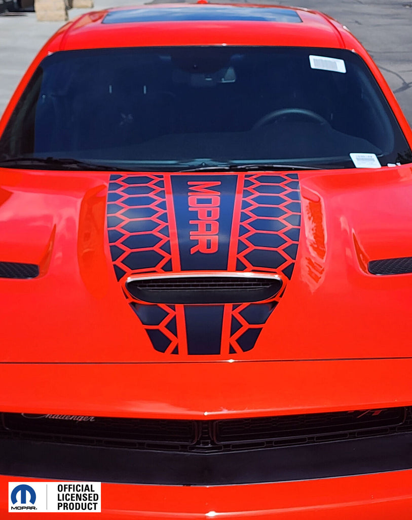 Dodge Challenger Hood Stripe Vinyl Decal Honey Center Mopar  –  2019-2023