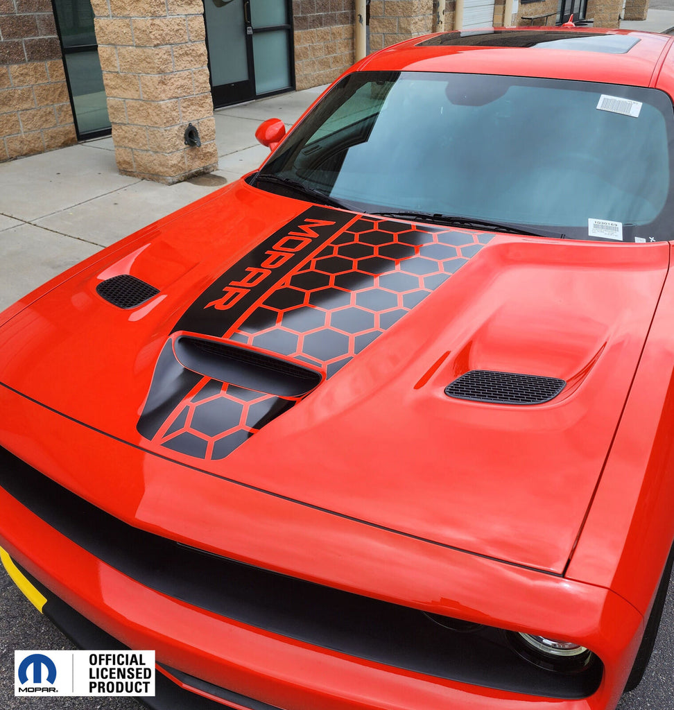 Dodge Challenger Hood Stripe Vinyl Decal Honey Side Mopar  –  2019-2023