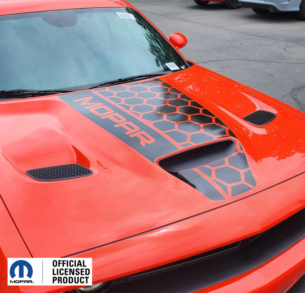 Dodge Challenger Hood Stripe Vinyl Decal Honey Side Mopar  –  2019-2023