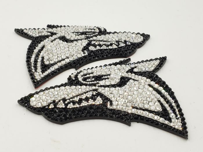 Coyote Growler Fender Badges in Swarovski Crystal