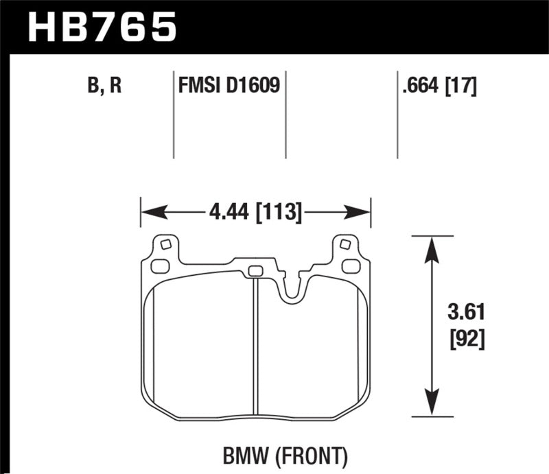Hawk 13-16 BMW 328i xDrive Performance Ceramic Street Front Brake Pads