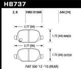 Hawk 12-15 Fiat 500 Abarth Rear HPS 5.0 Brake Pads