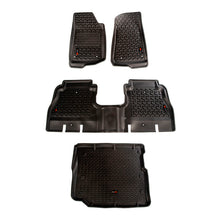 Load image into Gallery viewer, Rugged Ridge Floor Liner Front/Rear/Cargo Black 18-21 Jeep Wrangler JL 4 Dr (Excl. 4XE Models)