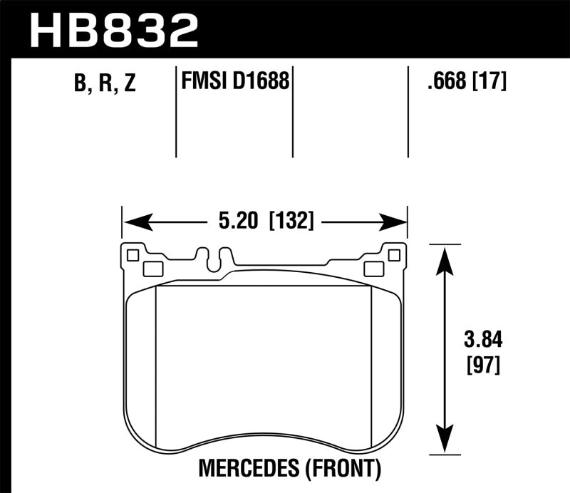 Hawk 14-17 Mercedes-Benz S550 / 13-15 Mercedes-Benz SL550 Sport Performance Ceramic Front Brake Pads
