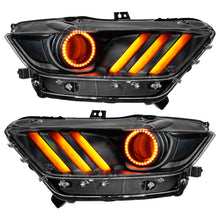 Load image into Gallery viewer, Oracle 15-17 Ford Mustang Dynamic RGB+A Pre-Assembled Headlights - Black Edition - ColorSHIFT
