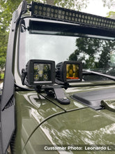 Load image into Gallery viewer, Go Rhino 18-20 Jeep Wrangler JL/JLU/Gladiator JT Light Mount - Two 3in Cubes