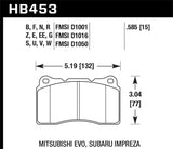 Hawk DTC-80 04-15 Subaru Impreza WRX/STI, 02-06/08-14 Mitsubishi Lancer Evo Front Brake Pads