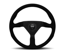 Load image into Gallery viewer, Momo Montecarlo Alcantara Steering Wheel 320 mm - Black/Black Stitch/Black Spokes
