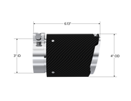 MBRP Universal Carbon Fiber Tip 3in ID / 4in OD Out / 6.13in Length Angle Cut Dual Wall