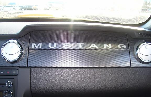 Vinyl Mustang Large Text Dash Decal for 05-13