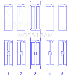 King AMC / Jeep 390 & 401 (STD Size) Crankshaft Main Bearing Set